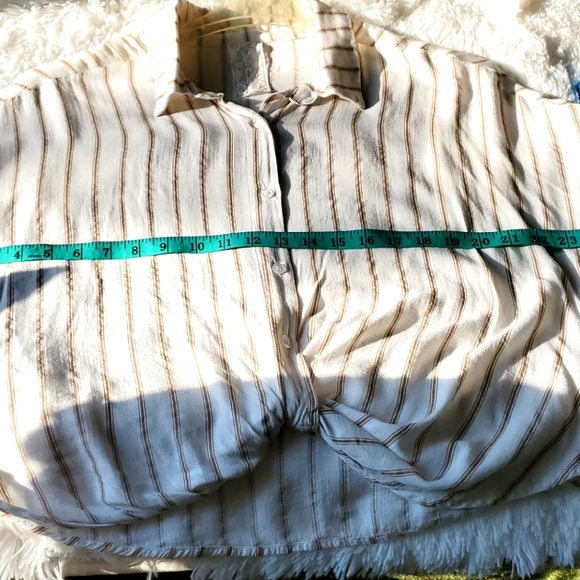 Sadie & Sage Twist Knot Button Stripped Shirt - Picture 9 of 10